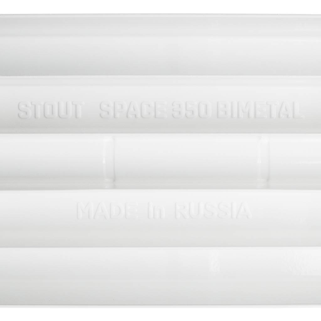 Радиатор биметаллический STOUT Space 350 - 12 секций, боковое подключение купить в Екатеринбурге