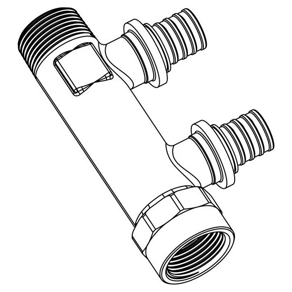 Гребенка распределительная на две трубы R/Rp 3/4-20 RX+ купить в Екатеринбурге