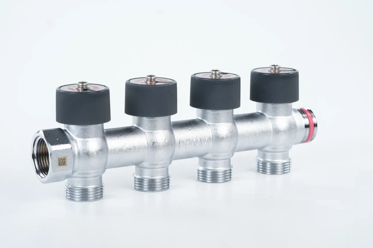 Распределительный коллектор РЕХАУ с плавной регулировкой G 3/4 4 отвода G 3/4 купить в Екатеринбурге