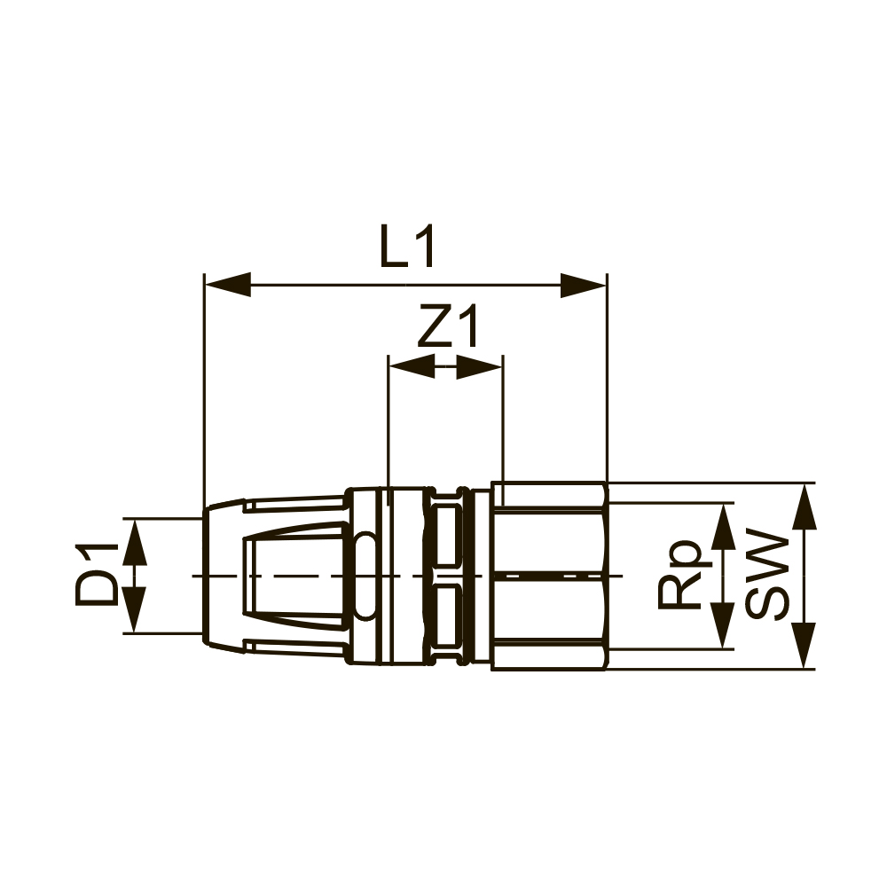 Соединение прямое с внутренней резьбой TECElogo-Push, латунь 16 x 1/2" купить в Екатеринбурге