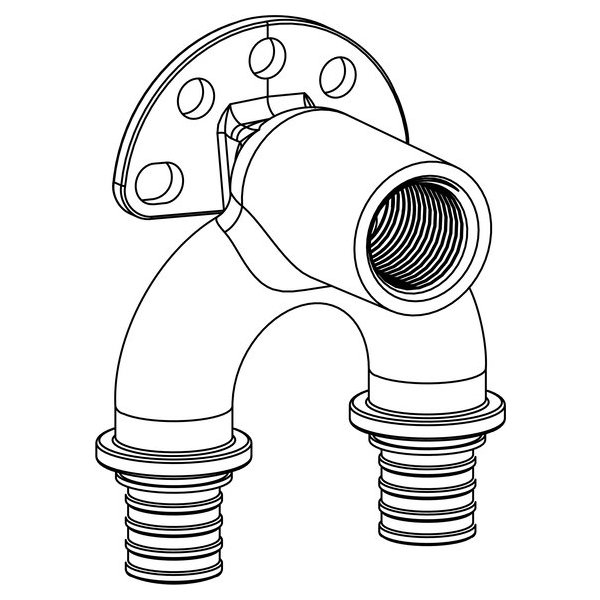 Проточный настенный угольник 25/25-Rp 1/2 короткий RX+ купить в Екатеринбурге