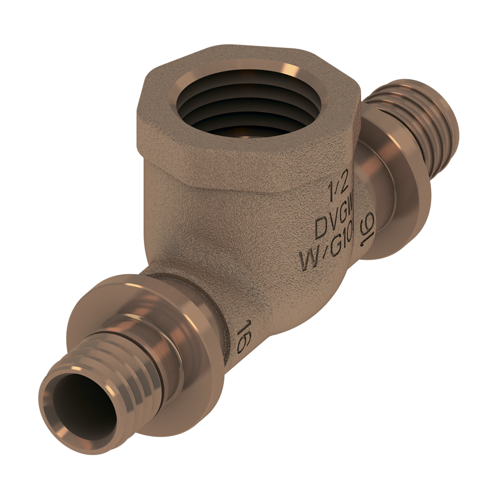 Тройник 90* с внутренней резьбой, 16 х 1/2" х 16, бронза купить в Екатеринбурге