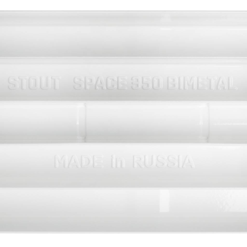 Радиатор биметаллический STOUT Space 350 - 8 секций, боковое подключение купить в Екатеринбурге