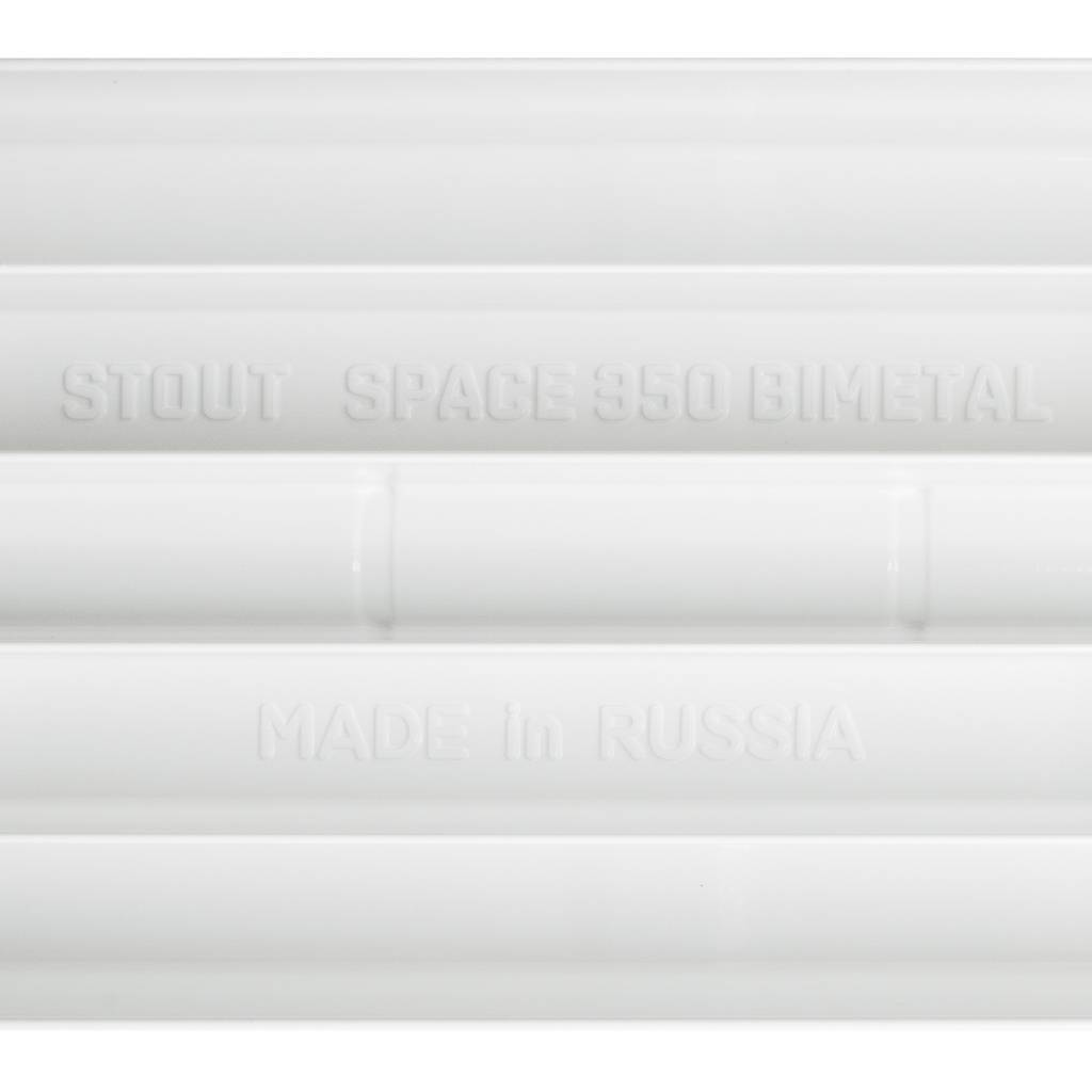 Радиатор биметаллический STOUT Space 350 - 14 секций, боковое подключение купить в Екатеринбурге