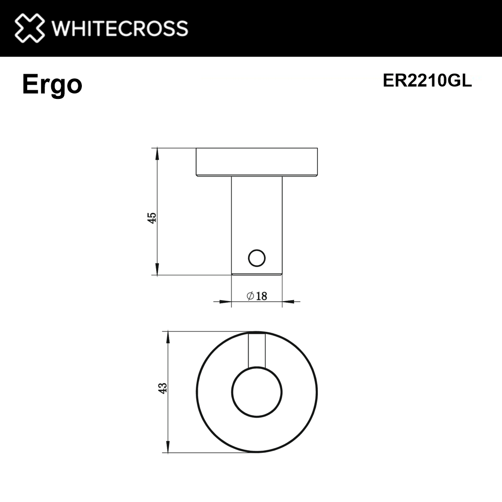 Крючок WHITECROSS Ergo (золото)