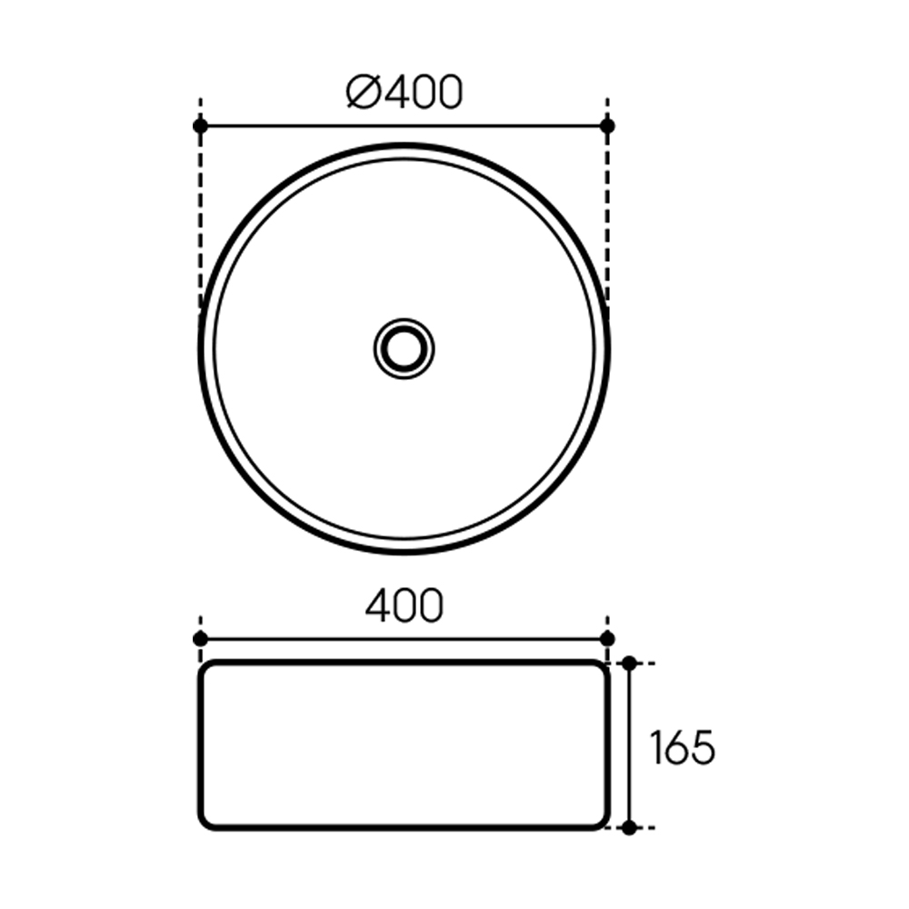 AQD ESPIRAL Раковина накладная круглая D400 (белый матовый)