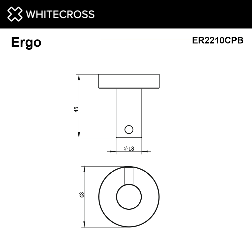 Крючок WHITECROSS Ergo (брашированная медь)