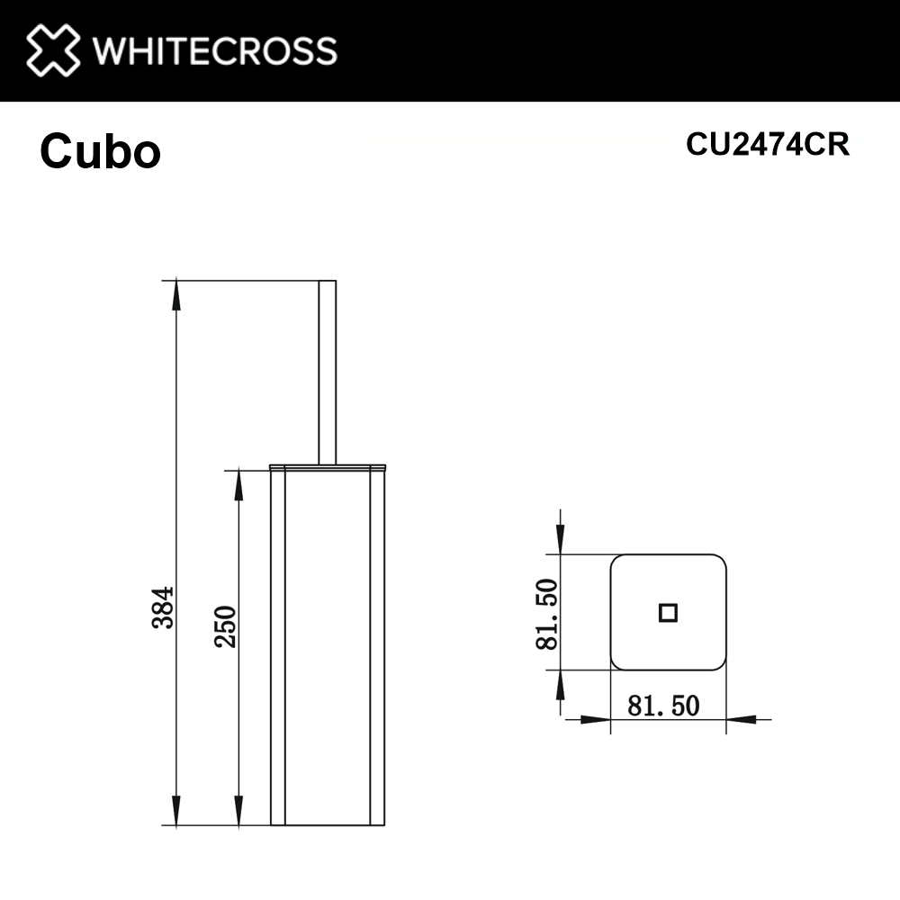 Ершик напольный WHITECROSS Cubo (хром)