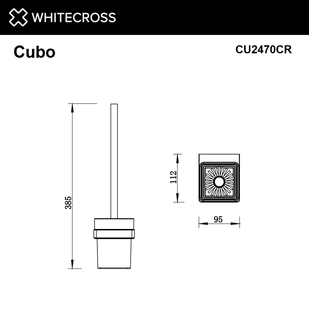 Ершик подвесной WHITECROSS Cubo (хром)