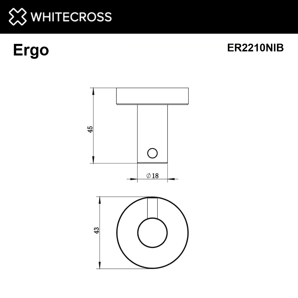 Крючок WHITECROSS Ergo (брашированный никель)