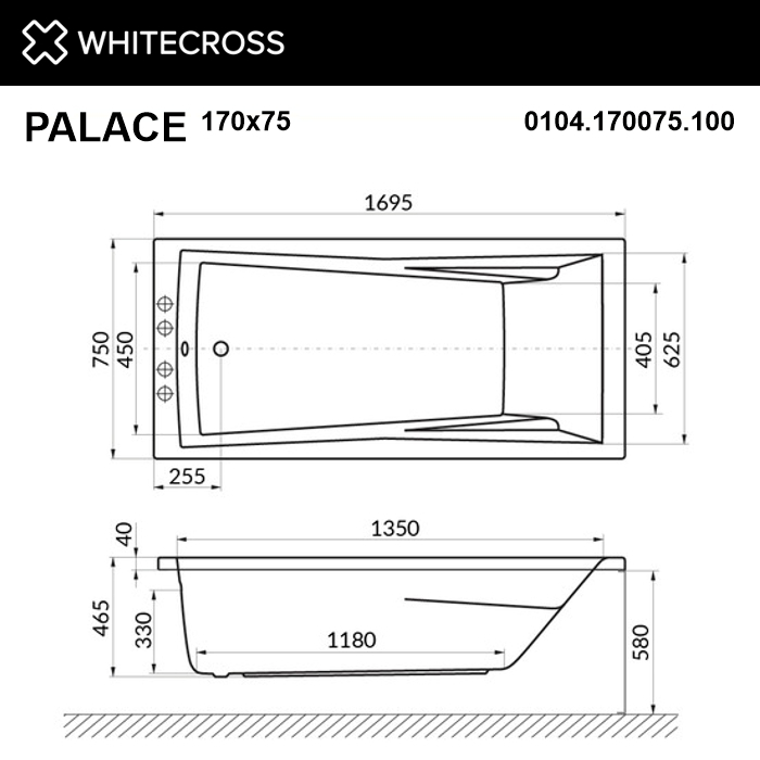 Ванна WHITECROSS Palace 170x75