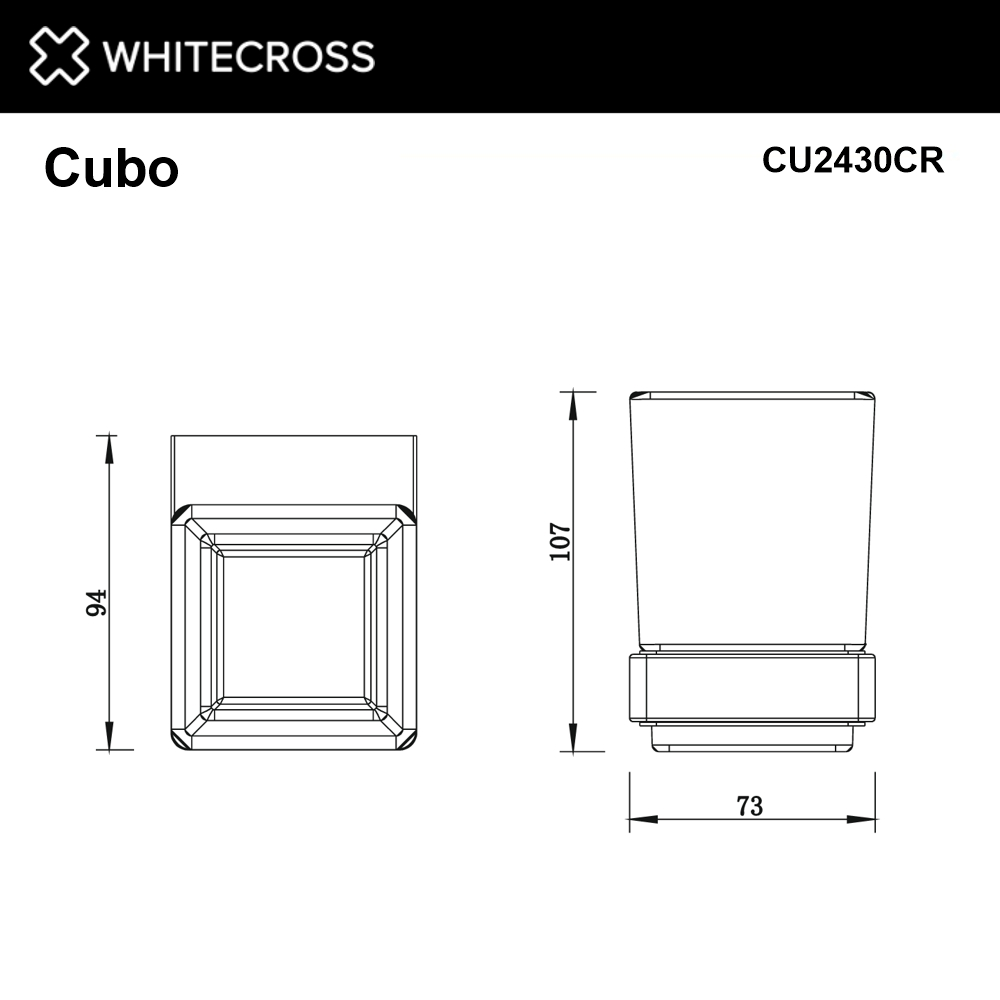 Стакан подвесной WHITECROSS Cubo (хром)