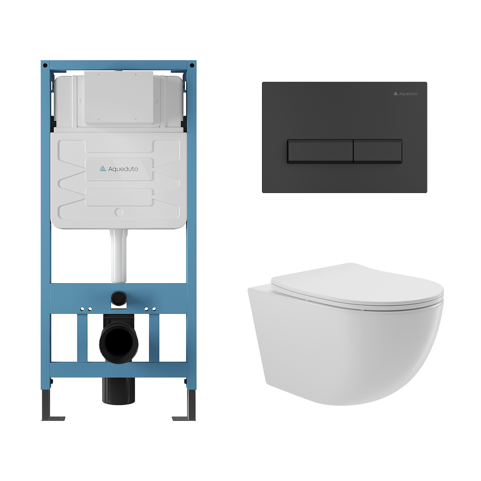 AQDS026 комплект: Tecnica Система инсталляции для подвесного унитаза TEC01