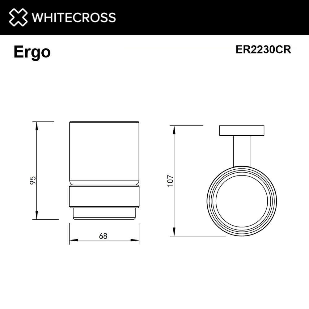 Стакан подвесной WHITECROSS Ergo (хром)