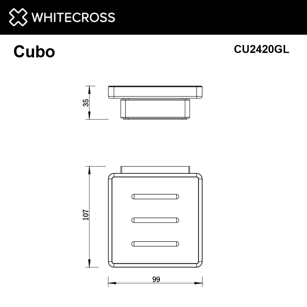 Мыльница подвесная WHITECROSS Cubo (золото)