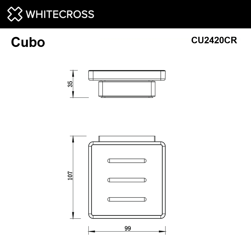 Мыльница подвесная WHITECROSS Cubo (хром)