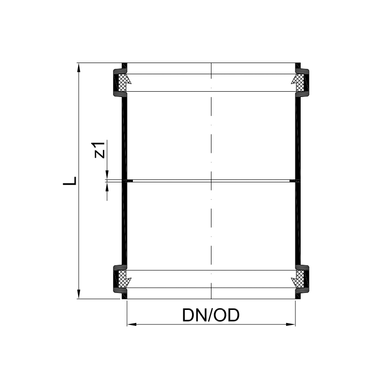 Двухраструбная муфта канализационная POLO-KAL NG, 90 купить в Екатеринбурге