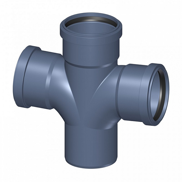 Крестовина канализационная POLO-KAL NG, 90/90/90 х 87,5°/180°