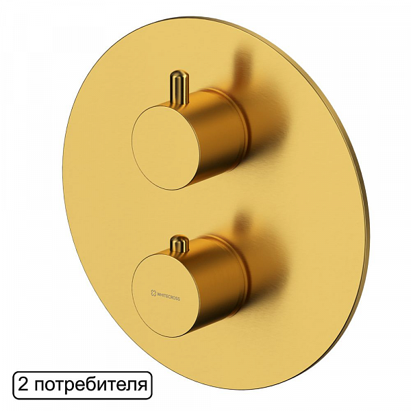 Смеситель термостатический для душа скрытого монтажа WHITECROSS Y (брашированное золото)