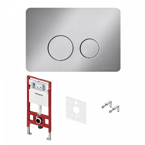 Комплект для установки подвесного унитаза c панелью смыва TECEspring SL, застенный модуль TECEspring