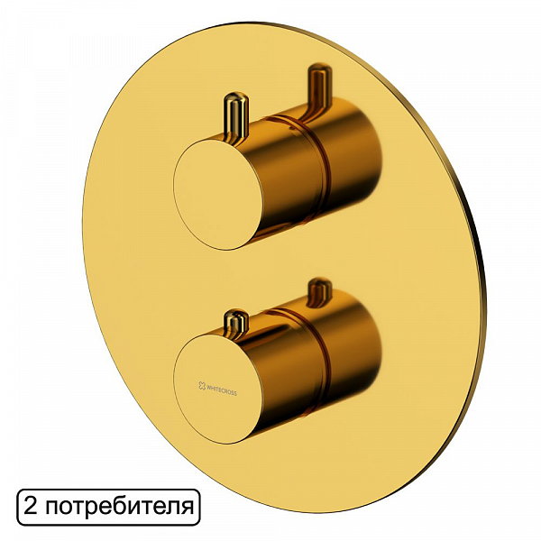 Смеситель термостатический для душа скрытого монтажа WHITECROSS Y (золото)